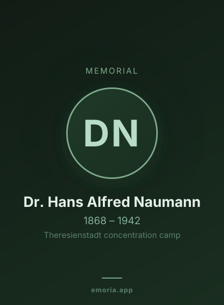 Memorial portrait of Dr. Hans Alfred Naumann