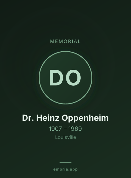 Memorial portrait of Dr. Heinz Oppenheim