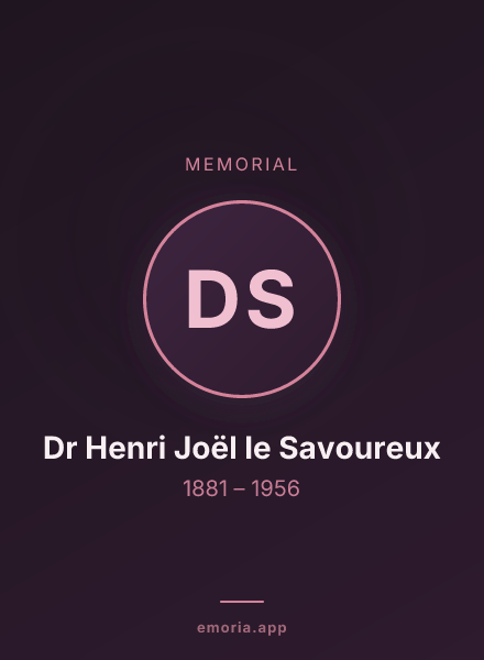 Memorial portrait of Dr Henri Joël le Savoureux