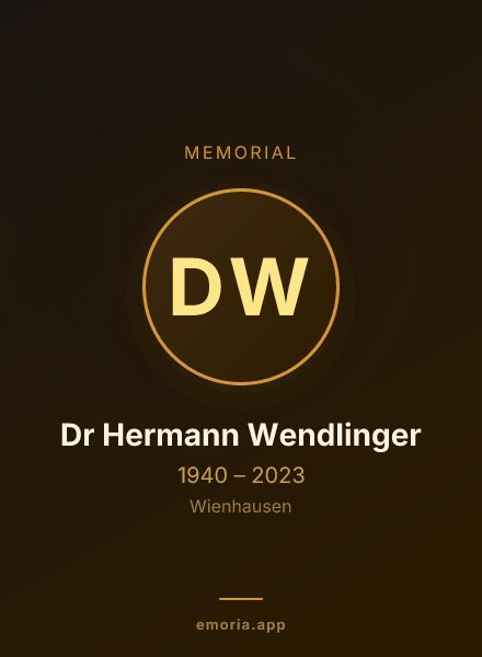 Memorial portrait of Dr Hermann Wendlinger