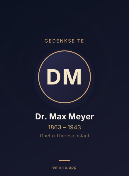 Gedenkportrait von Dr. Max Meyer