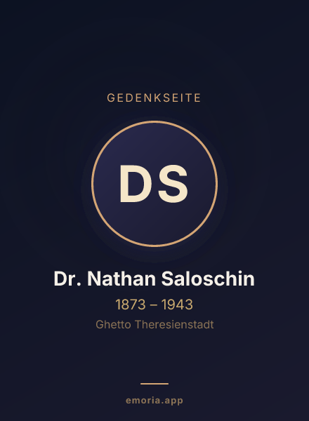 Gedenkportrait von Dr. Nathan Saloschin