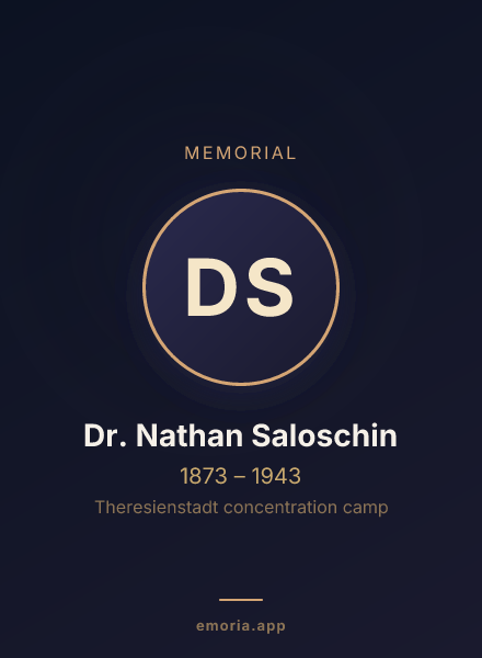 Memorial portrait of Dr. Nathan Saloschin