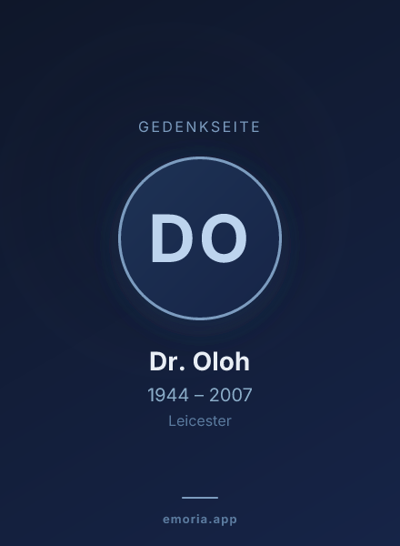 Gedenkportrait von Dr. Oloh