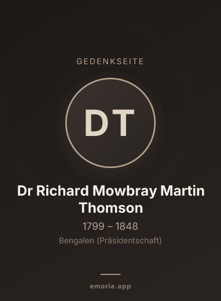 Gedenkportrait von Dr Richard Mowbray Martin Thomson