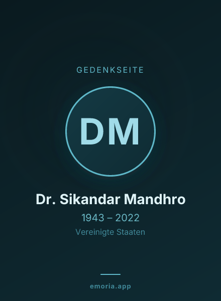 Gedenkportrait von Dr. Sikandar Mandhro