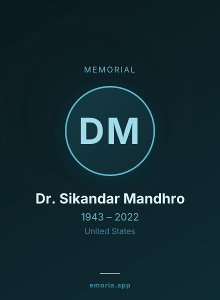 Memorial portrait of Dr. Sikandar Mandhro