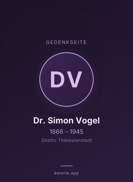 Gedenkportrait von Dr. Simon Vogel
