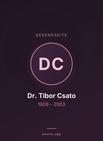 Gedenkportrait von Dr. Tibor Csato
