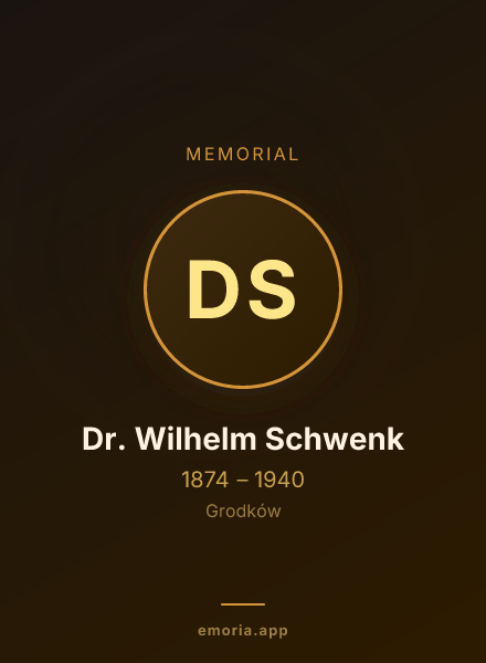 Memorial portrait of Dr. Wilhelm Schwenk
