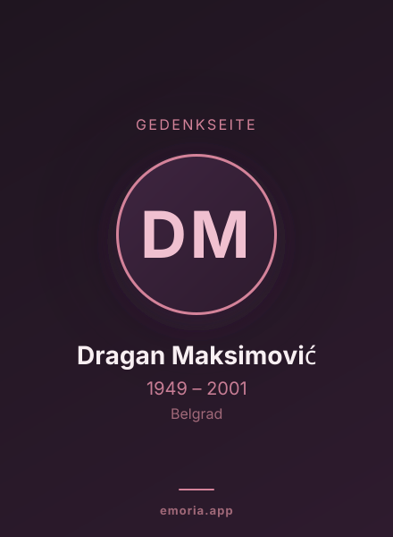 Gedenkportrait von Dragan Maksimović