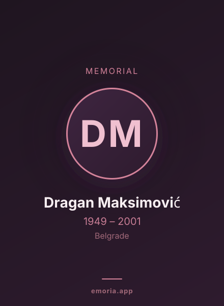 Memorial portrait of Dragan Maksimović