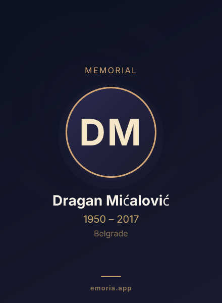 Memorial portrait of Dragan Mićalović