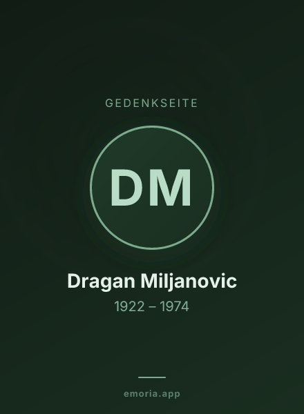 Gedenkportrait von Dragan Miljanovic