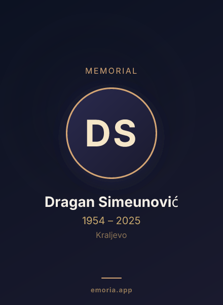 Memorial portrait of Dragan Simeunović