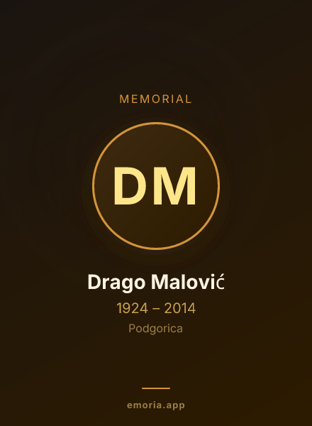 Memorial portrait of Drago Malović