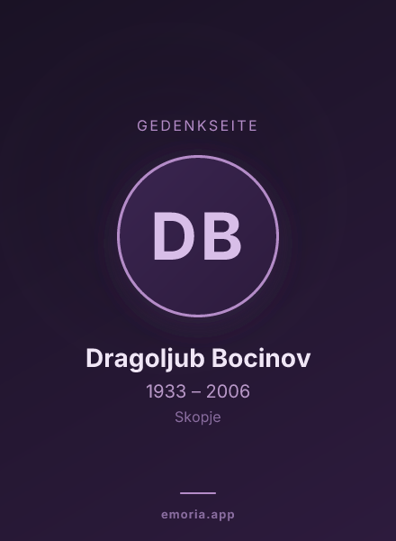 Gedenkportrait von Dragoljub Bocinov