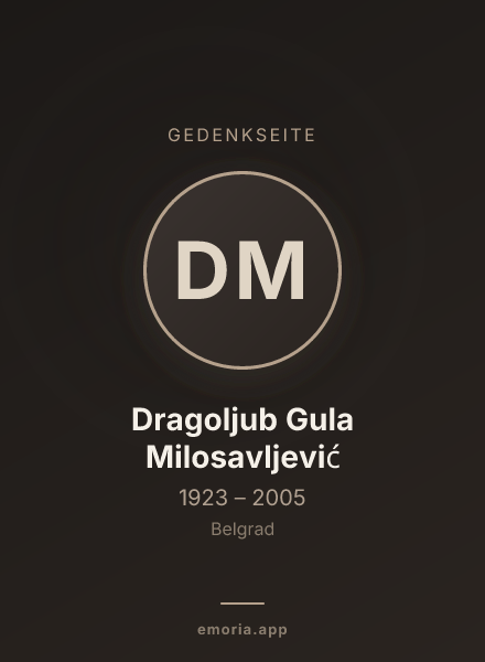 Gedenkportrait von Dragoljub Gula Milosavljević