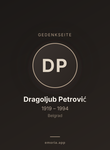 Gedenkportrait von Dragoljub Petrović
