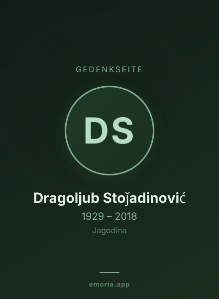 Gedenkportrait von Dragoljub Stoǰadinović