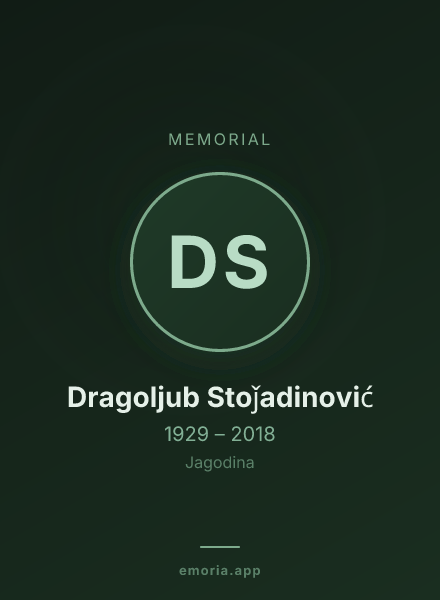 Memorial portrait of Dragoljub Stoǰadinović