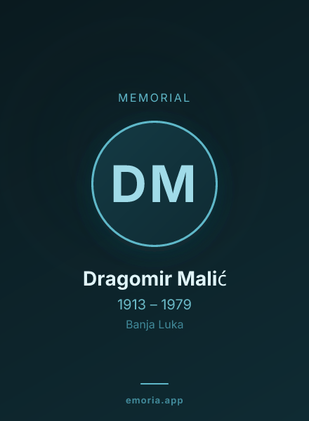 Memorial portrait of Dragomir Malić