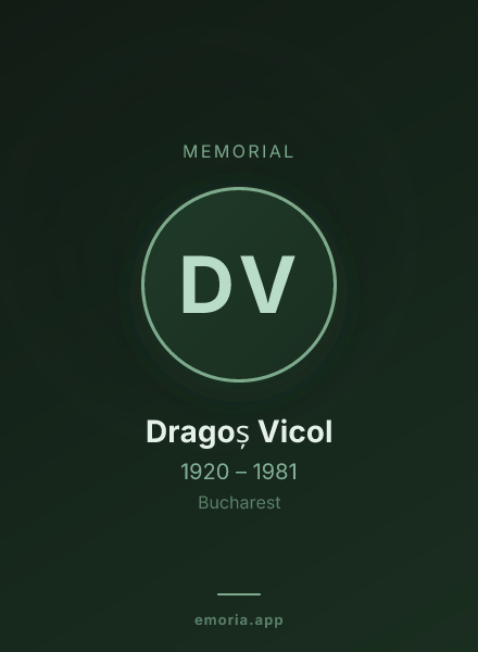 Memorial portrait of Dragoș Vicol