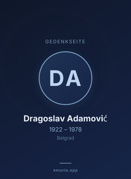 Gedenkportrait von Dragoslav Adamović
