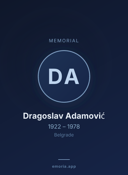 Memorial portrait of Dragoslav Adamović