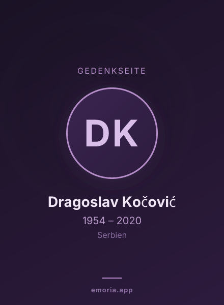 Gedenkportrait von Dragoslav Kočović