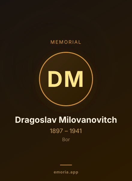 Memorial portrait of Dragoslav Milovanovitch