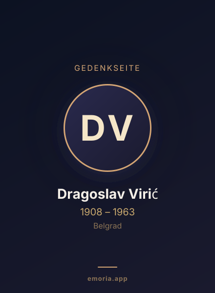 Gedenkportrait von Dragoslav Virić
