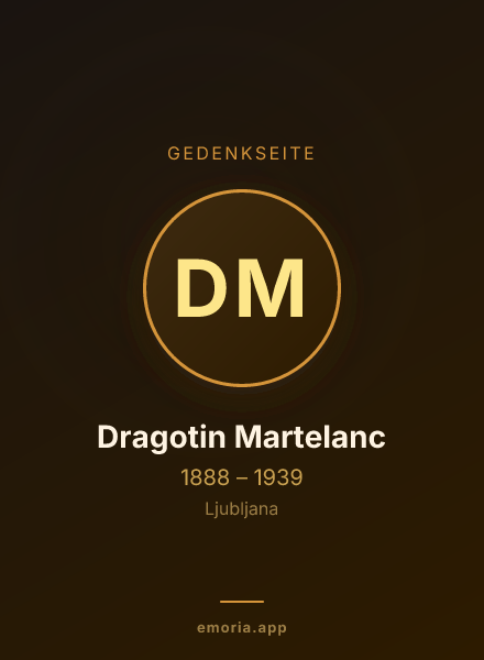 Gedenkportrait von Dragotin Martelanc