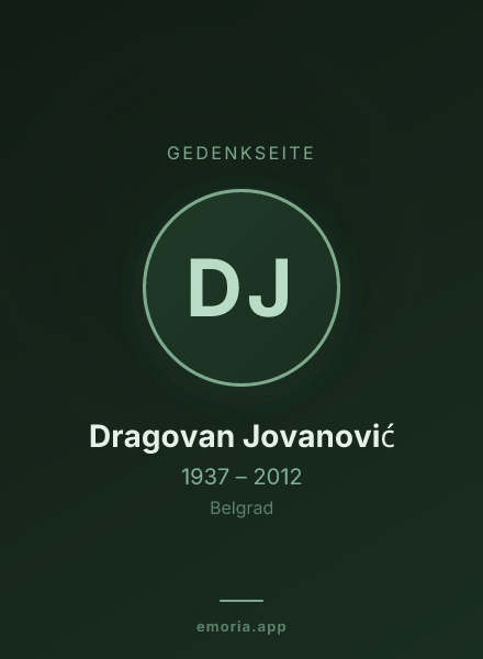 Gedenkportrait von Dragovan Jovanović