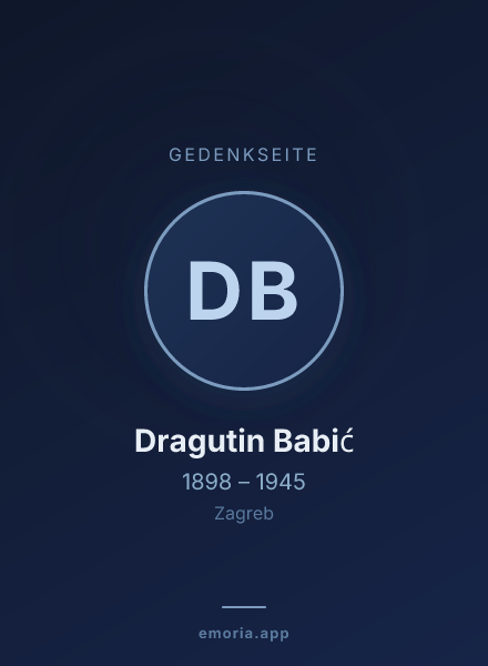 Gedenkportrait von Dragutin Babić