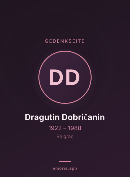Gedenkportrait von Dragutin Dobričanin