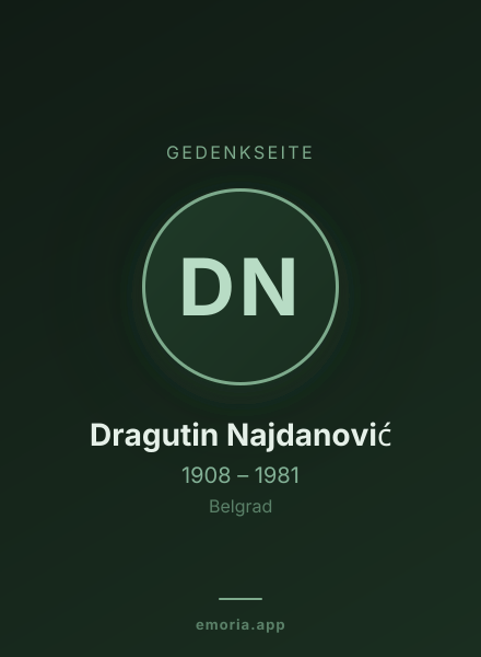 Gedenkportrait von Dragutin Najdanović