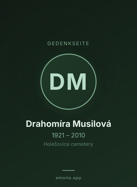 Gedenkportrait von Drahomíra Musilová