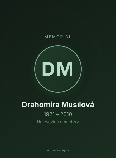 Memorial portrait of Drahomíra Musilová