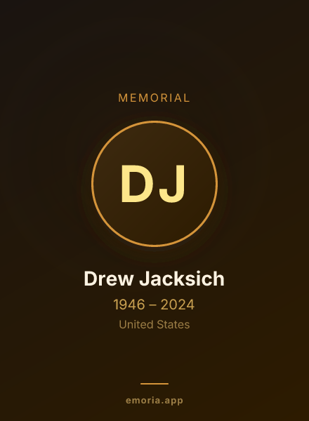Memorial portrait of Drew Jacksich