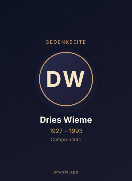 Gedenkportrait von Dries Wieme