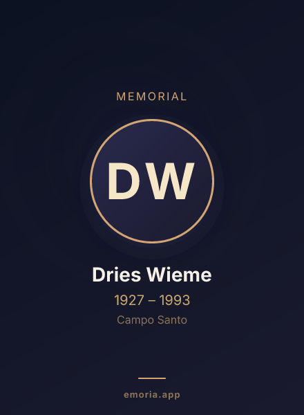 Memorial portrait of Dries Wieme