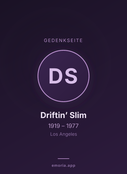 Gedenkportrait von Driftin’ Slim