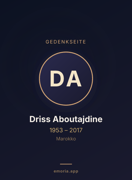 Gedenkportrait von Driss Aboutajdine