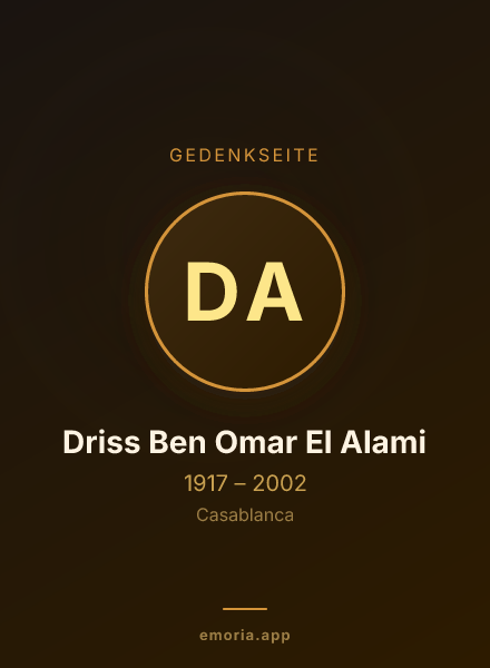 Gedenkportrait von Driss Ben Omar El Alami