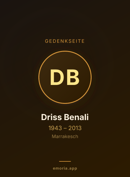 Gedenkportrait von Driss Benali