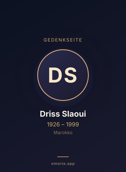 Gedenkportrait von Driss Slaoui