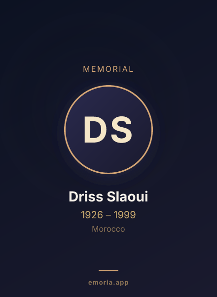 Memorial portrait of Driss Slaoui