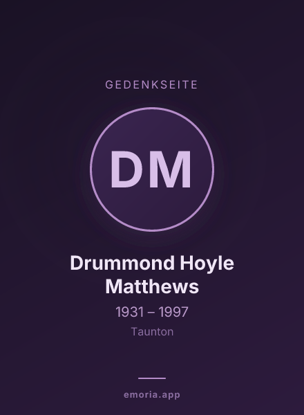 Gedenkportrait von Drummond Hoyle Matthews