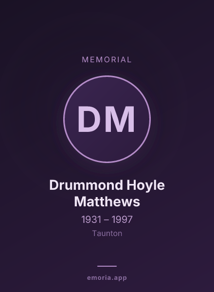 Memorial portrait of Drummond Hoyle Matthews